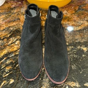 Sam Edelman black suede ankle boots with double side zippers size 7-1/2